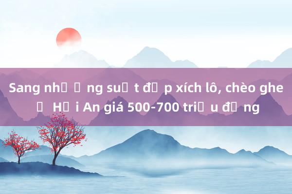 Sang nhượng suất đạp xích lô， chèo ghe ở Hội An giá 500-700 triệu đồng
