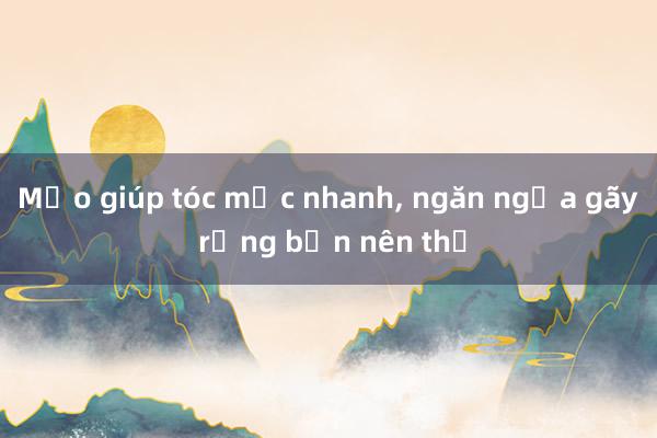 Mẹo giúp tóc mọc nhanh， ngăn ngừa gãy rụng bạn nên thử